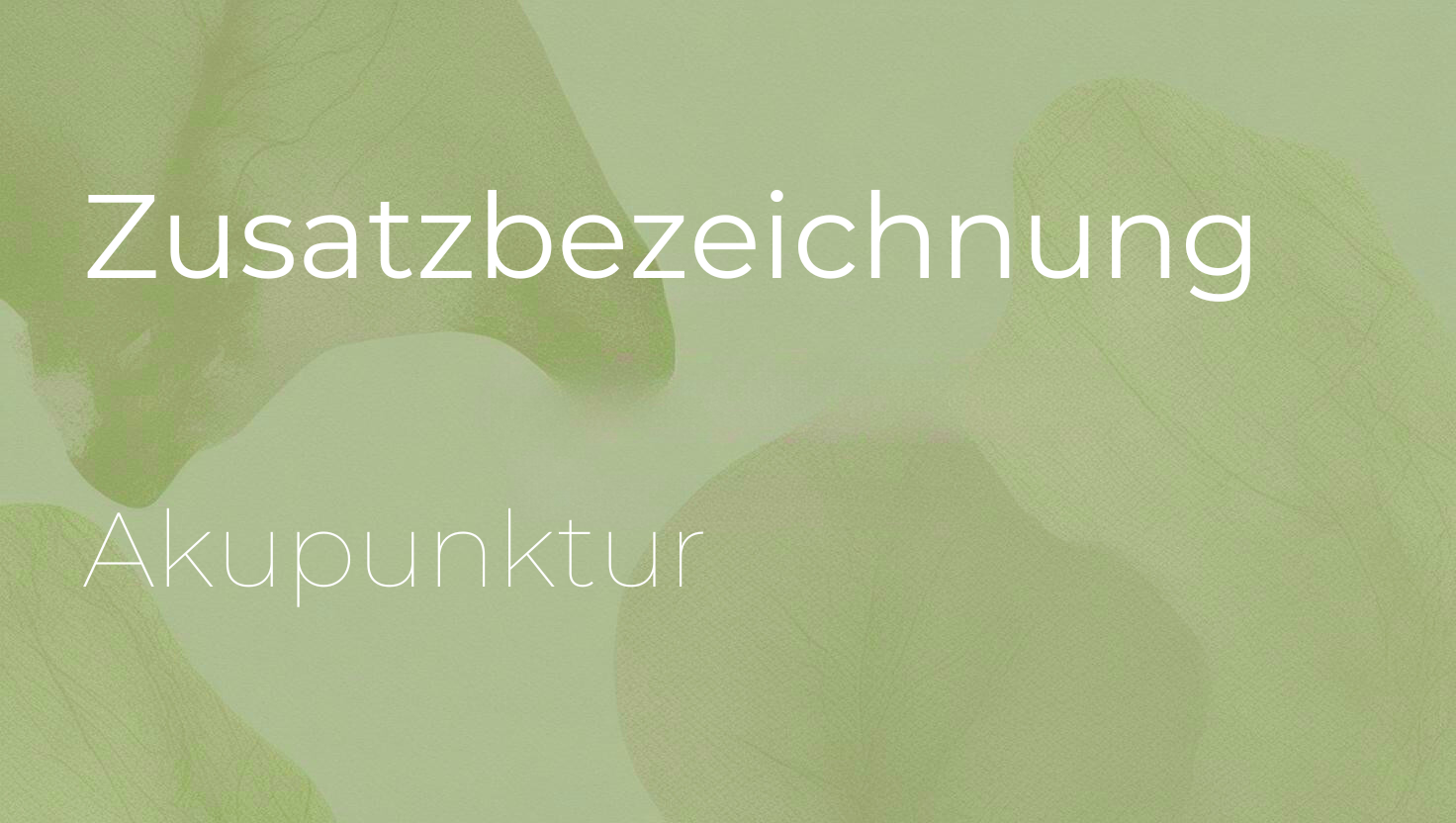 Programmbild Zusatzbezeichnung Akupunktur